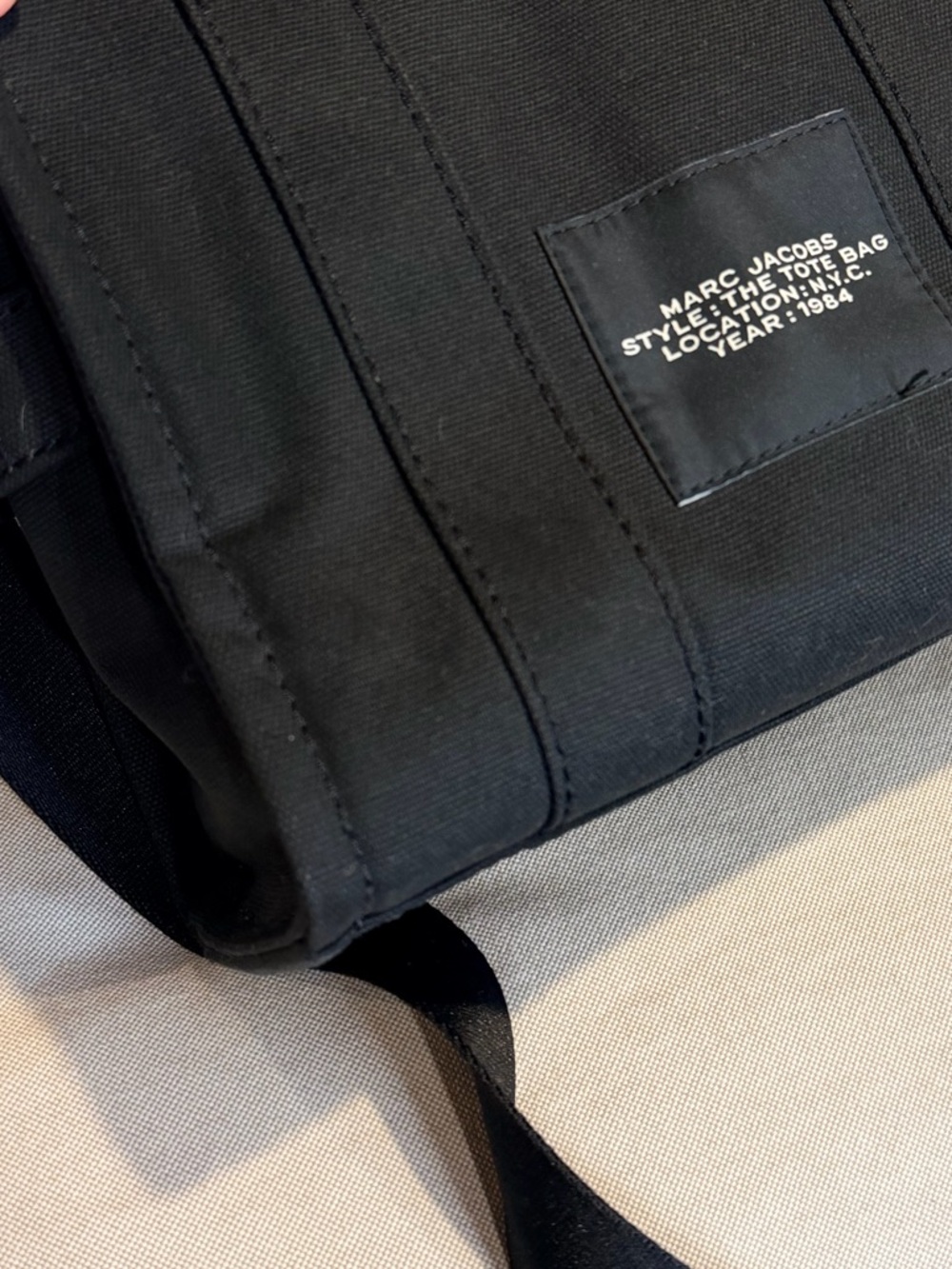 Marc Jacobs Black 'The Tote Bag' Mini Canvas Tote - Picture 9 of 13